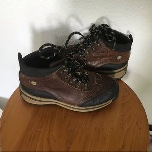 Timberland Youth Leather Back Road Hiking Boots Brown Lace Sz.1.5